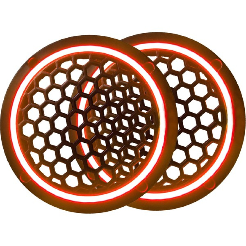 SOUNDERS Neon Işıklı 16 cm Hoparlör ve Midrange Kapağı - 2 Adet - Kırmızı Oto Hoparlörleri & SubWoofer Fiyatı