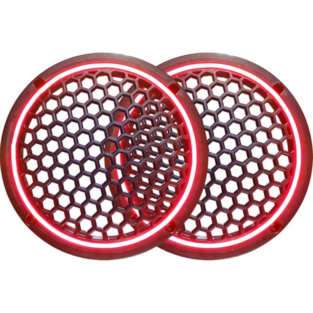 SOUNDERS Neon Işıklı 20 cm Hoparlör ve Midrange Kapağı - 2 Adet - Kırmızı Oto Hoparlörleri & SubWoofer Fiyatı