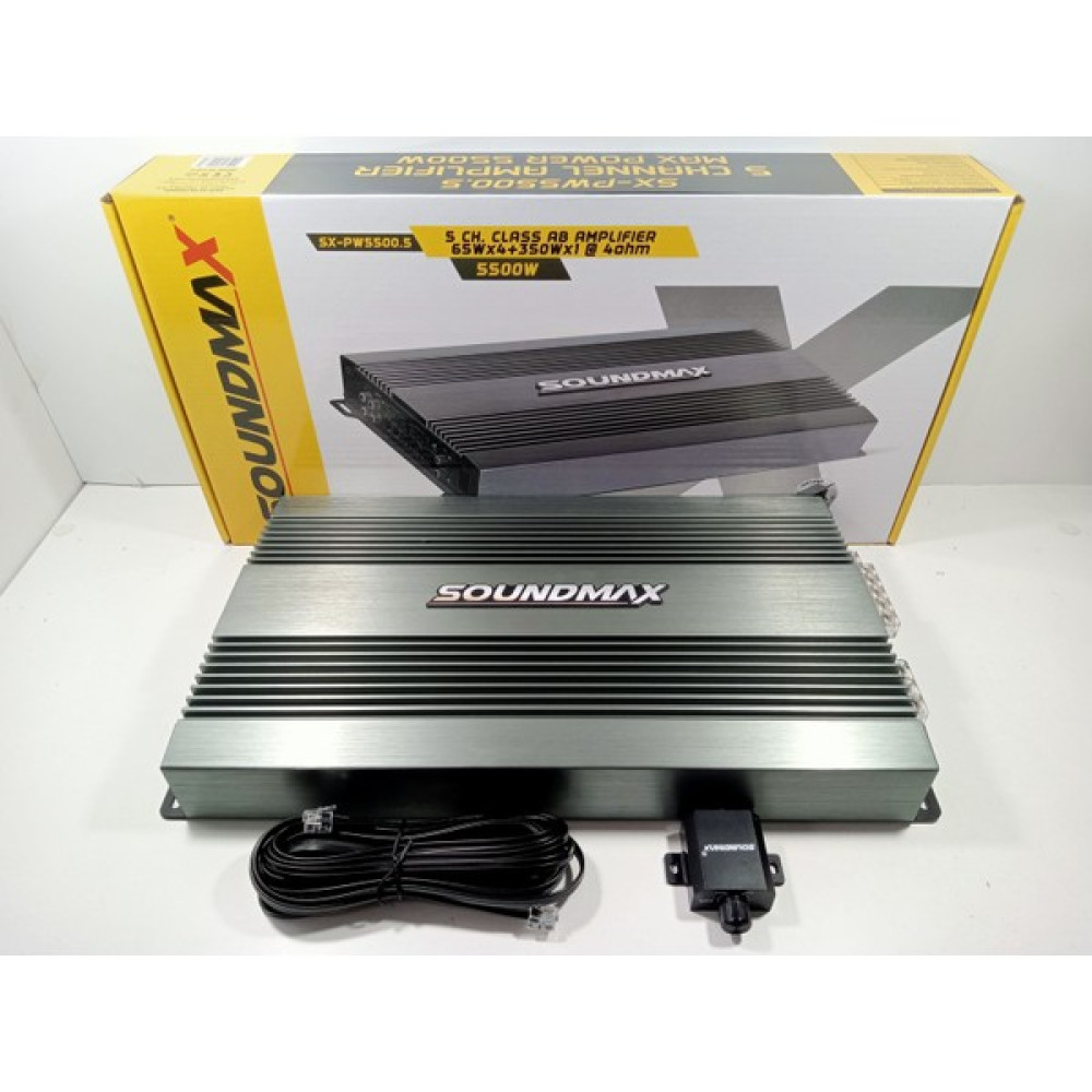 Soundmax 5 Kanal Amfi – Soundmax SX-PW5500.5 – 5500W Bass Kontrollü Oto Anfi Oto Hoparlörleri & SubWoofer Fiyatı