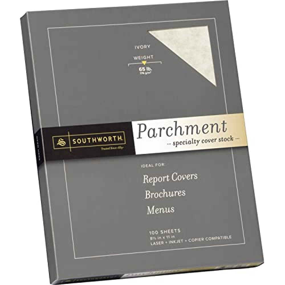 Southworth Company, Agawam, MA Z980CK Fine Parchment Paper,65lb,100 SH/BX,Acid-free/Lignin,Ivory