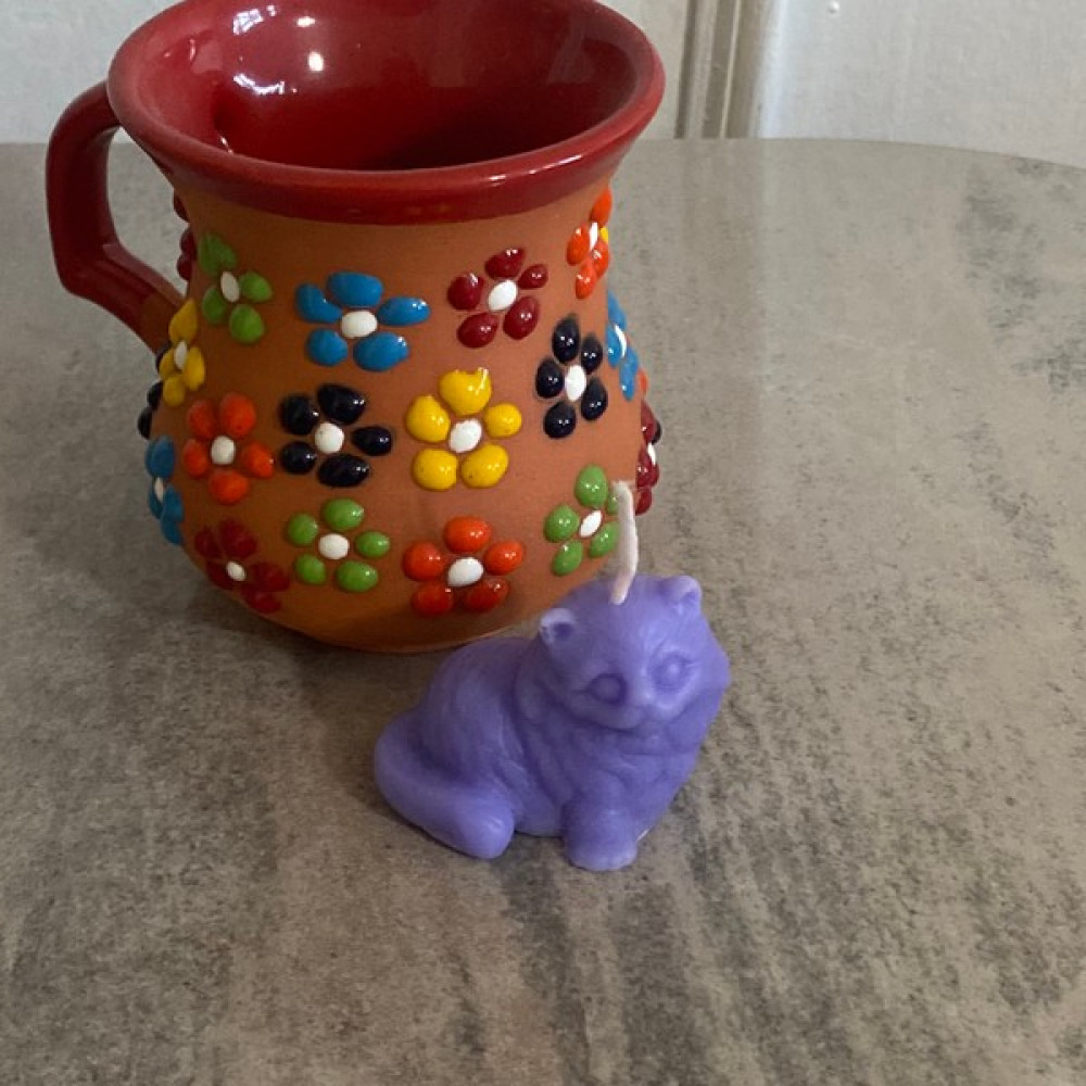 Souvenirs Pool Hediyelik, Dekoratif, Kokulu, Lila Kedi Figürlü Mum - Renkli - 1 Adet Dekoratif Mum Fiyatı