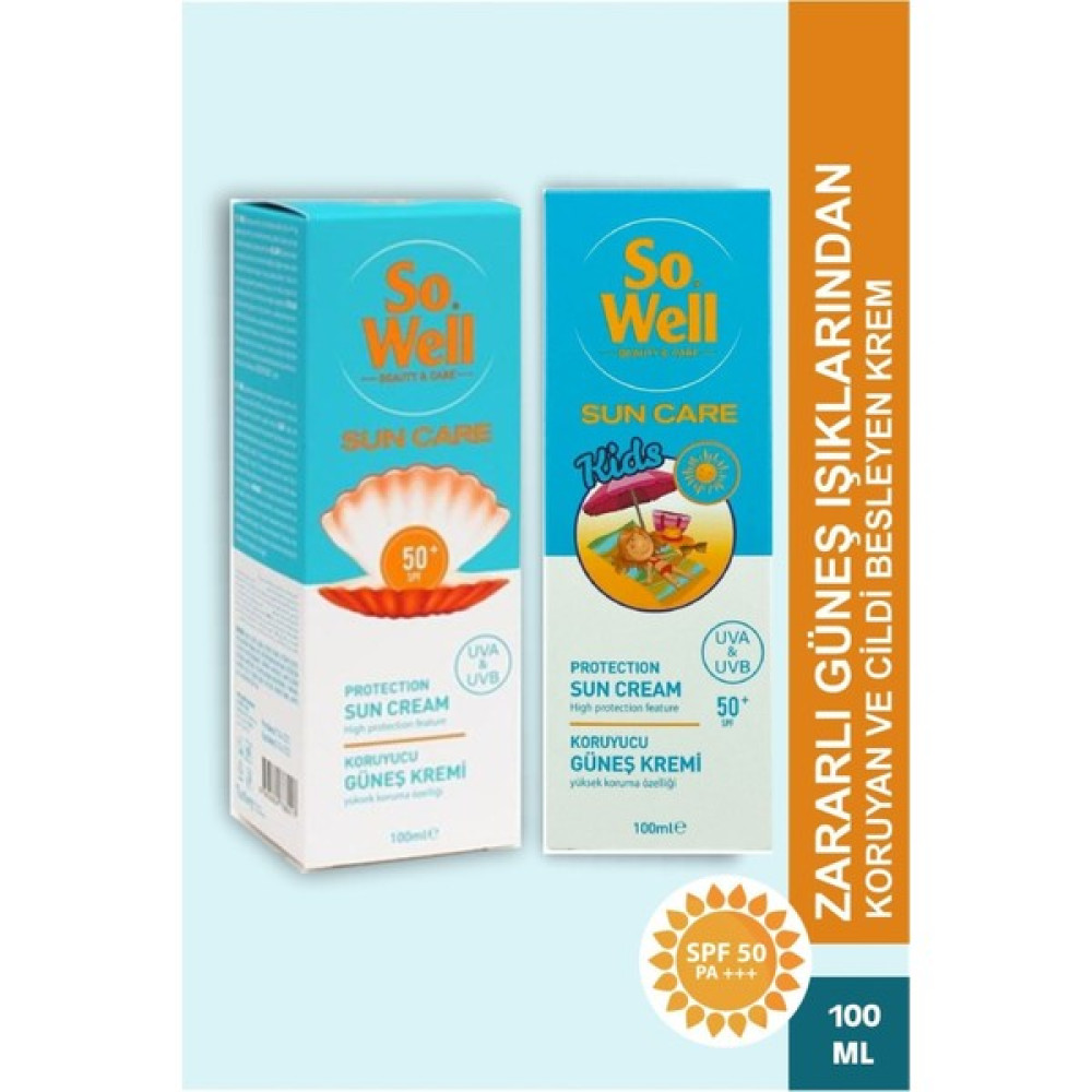 Sowell So Well Yetişkin Spf 50+ 100 ml Güneş Kremi+So Well Çocuk Spf 50+ Çocuk Güneş Kremi 100 ml Güneş Kremleri ve Losyonları Fiyatı