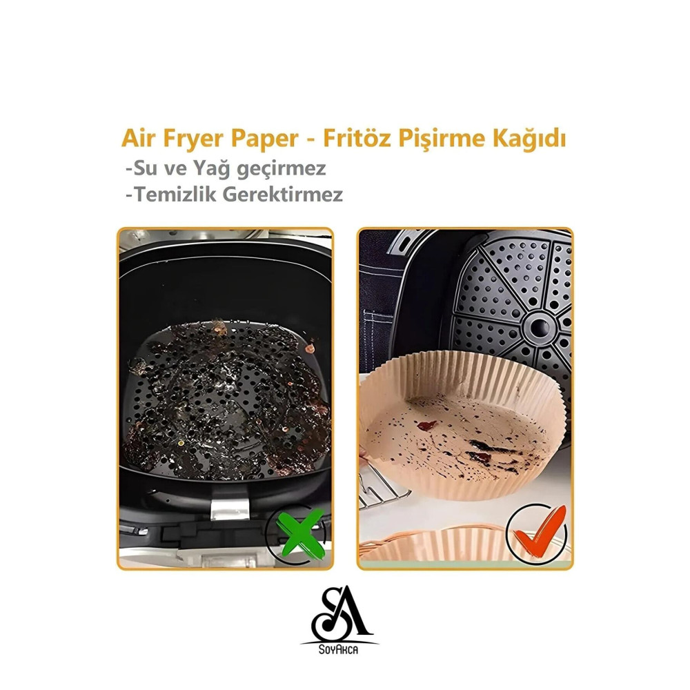 SoyAkca Philips Airfryer Xiaomi Uyumlu Hava Fritözü Hava Firitözü Philips Yağsız Fritöz Pişirme Kağıdı 50li Pişirme Kağıdı Fiyatı