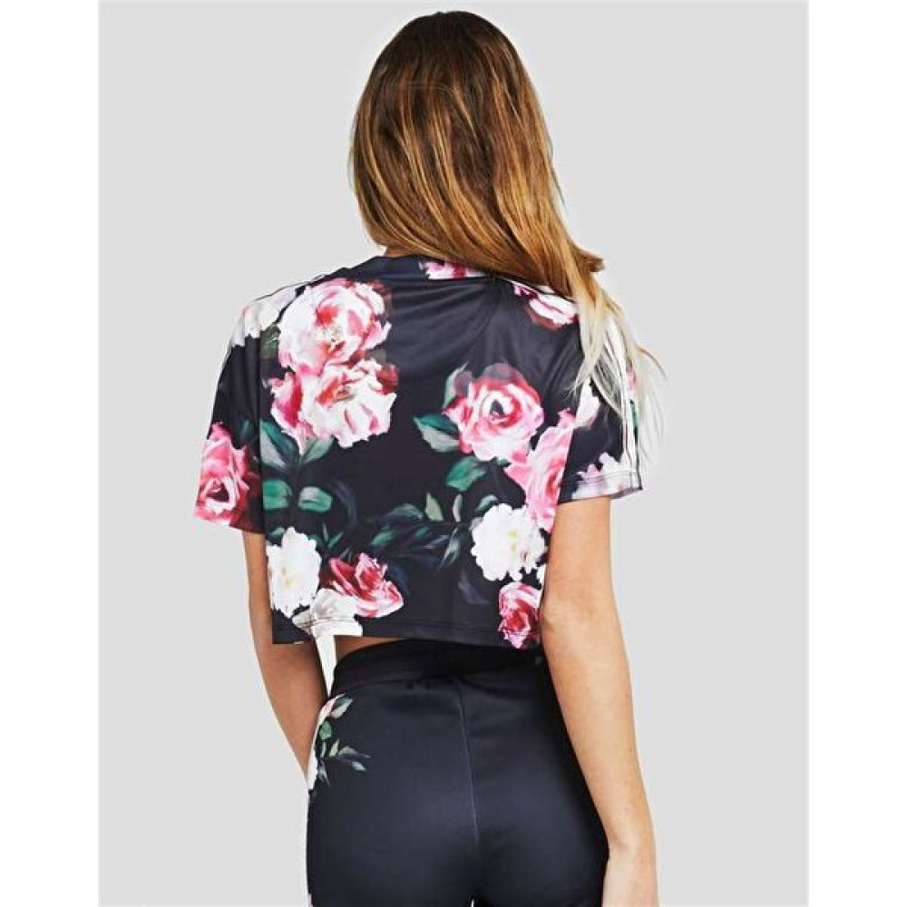 Soydance Omuzları Şeritli Çiçekli Kısa T Shirt Karısık Cicekli Karısık Cicekli Bayan T-shirt Fiyatı