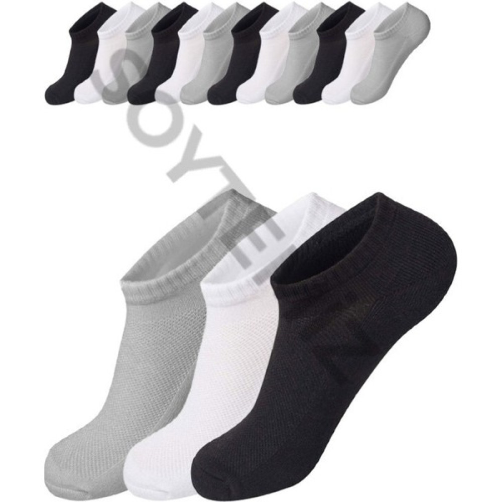 Soytemiz Unısex Cotton Görünmez Sneakers Spor Çorap 12 Çift Siyah Beyaz Gri Çorap (Outdoor) Fiyatı