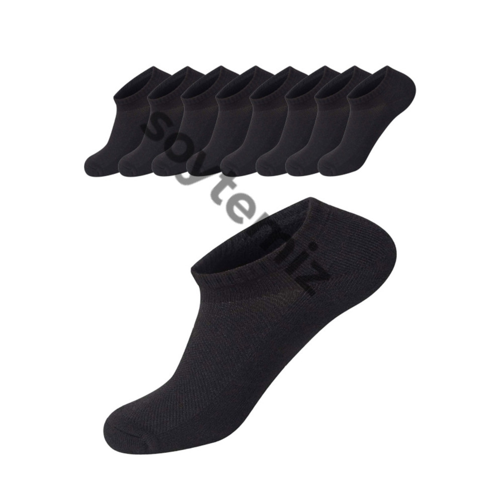 SOYTEMİZ Unisex Siyah Cotton Sneakers Spor Çorap 8 Çift 36 - 40 Beden Çorap (Outdoor) Fiyatı