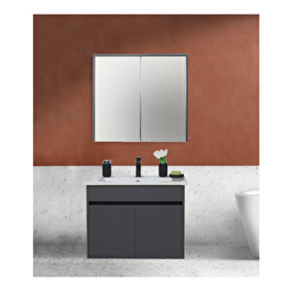 Sözcan Group Dicle Dolap Takımı (asma Alt+aynalı Üst+lavabo) Antrasit 65 Cm Banyo Dolabı / Mobilyası Fiyatı