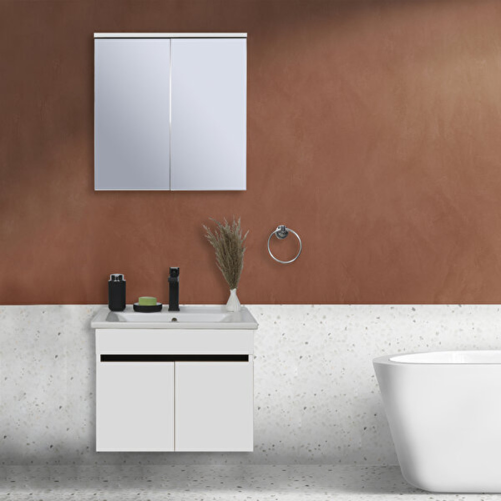 Sözcan Group Yıldız Takım ( Asma Alt + Aynalı Üst + Lavabo ) Beyaz 65 cm Banyo Dolabı / Mobilyası Fiyatı