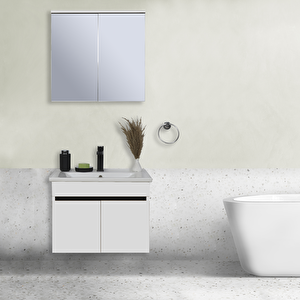 Sözcan Group Yıldız Takım (Asma Alt+Aynali Üst+Lavabo) Beyaz 80cm Beyaz Banyo Dolabı / Mobilyası Fiyatı