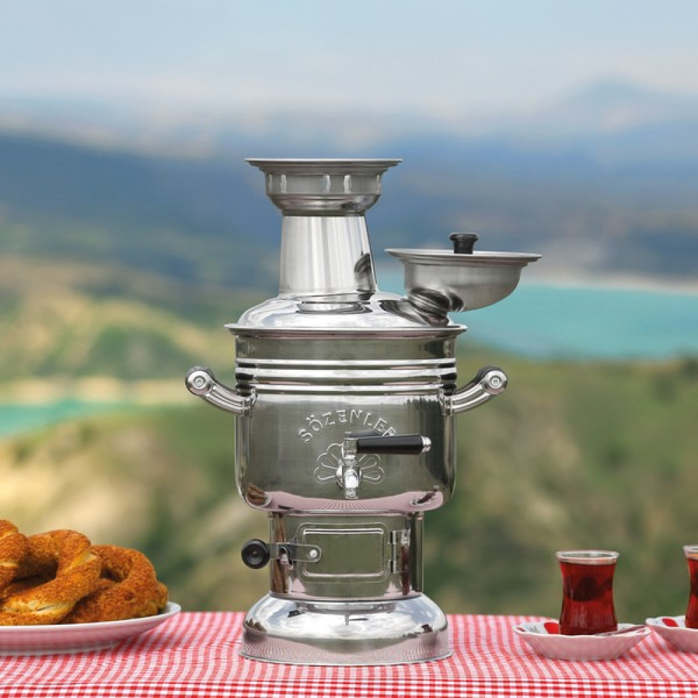 Sözenler 2,5 Litre Krom Kömürlü Semaver KS10 Bahçe Aksesuarı Fiyatı