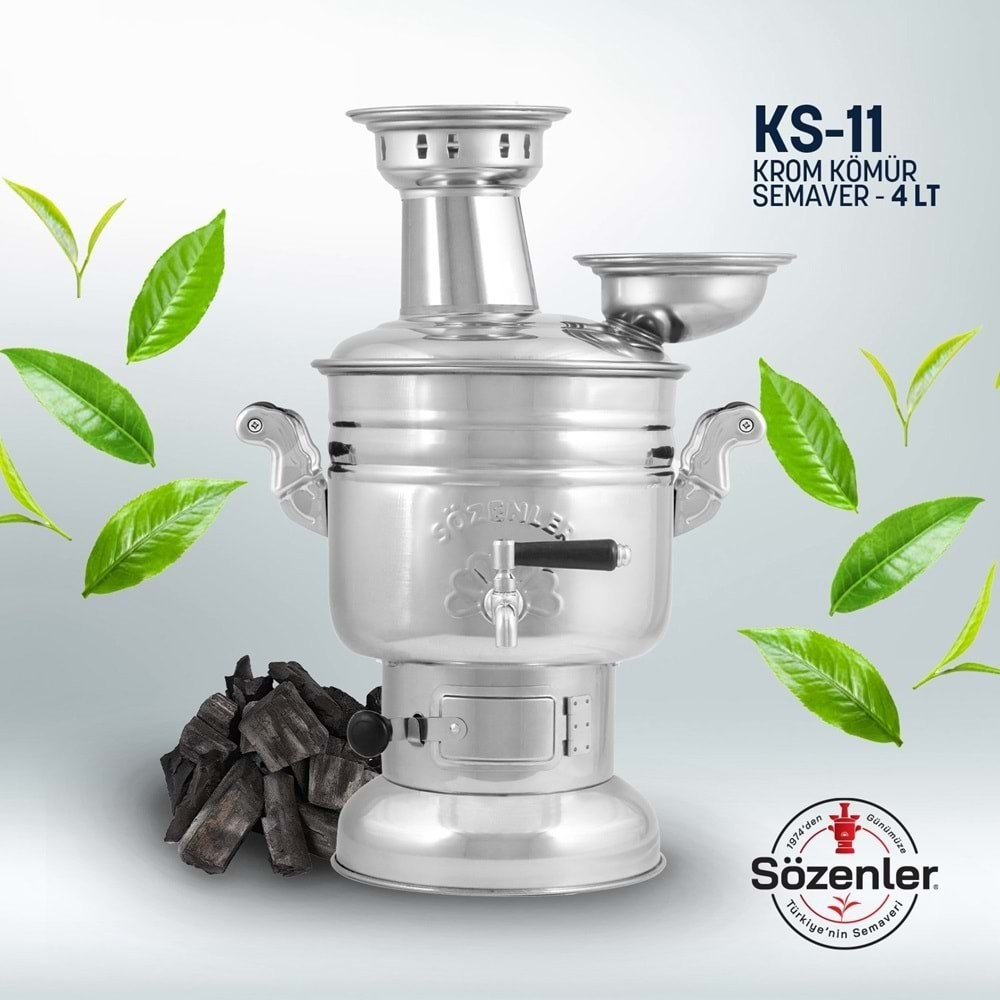 Sözenler 4,5 Lt Krom Paslanmaz Odun ve Kömürlü Semaver Diğer Fiyatı
