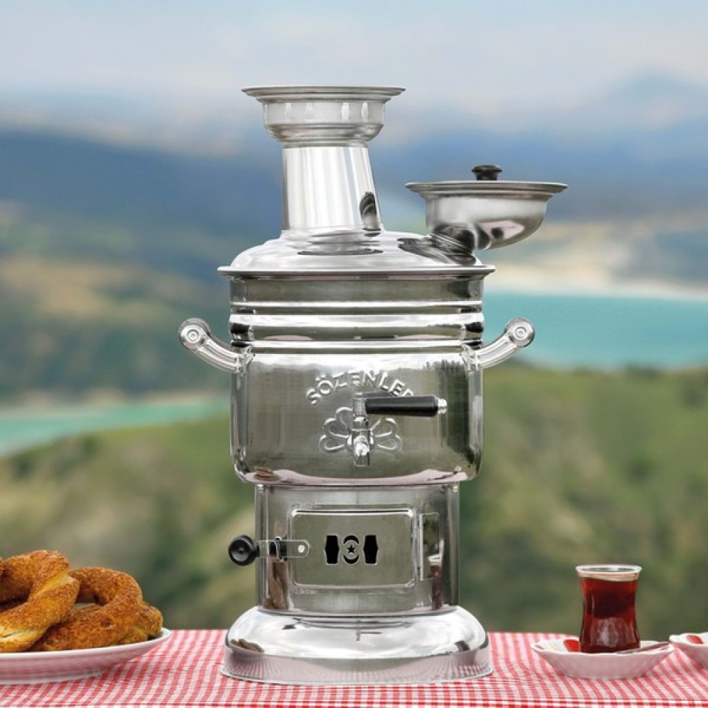 Sözenler KS12 (4 Lt) Krom Sabit Odunlu Semaver Semaver Fiyatı