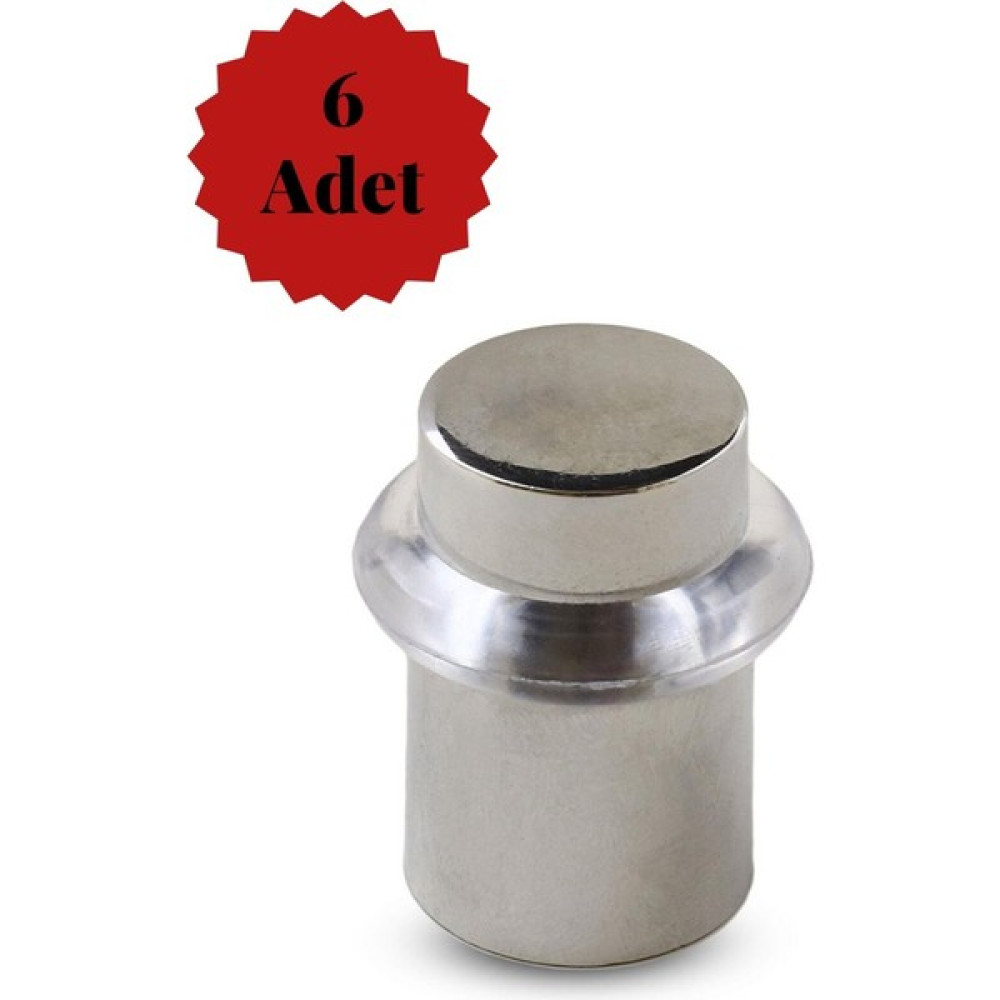 Sözer Orman Ürünleri 6'lı Contalı Krom Zamak Yer Koruyucu Kapı Tamponu Kapı Stoperi 4,5cm - (6 Adet) Nalburiye & Hırdavat Fiyatı