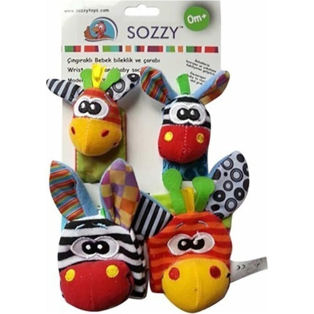 Sozzy Çıngıraklı Çorap ve Bileklik Seti Renkli Tasarımlarla Bebekler İçin Eğlenceli Oyun 101 Bebek Oyuncakları Fiyatı