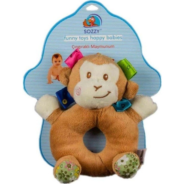 Sozzy Çıngıraklı Maymunum Yumuşak Peluş Bebek Oyuncağı Ergonomik Tutma Özelliği ile Anne Bebek Oyuncak Fiyatı