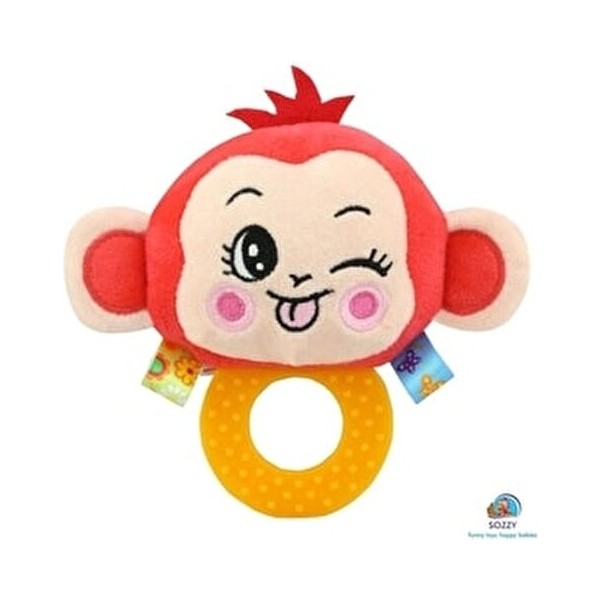 Sozzy Toys Çıngıraklı Dişlik Maymunum SZY209 Pembe Tekstil Materyal ile Renkli ve Eğlenceli - Çok Renkli Diğer Fiyatı
