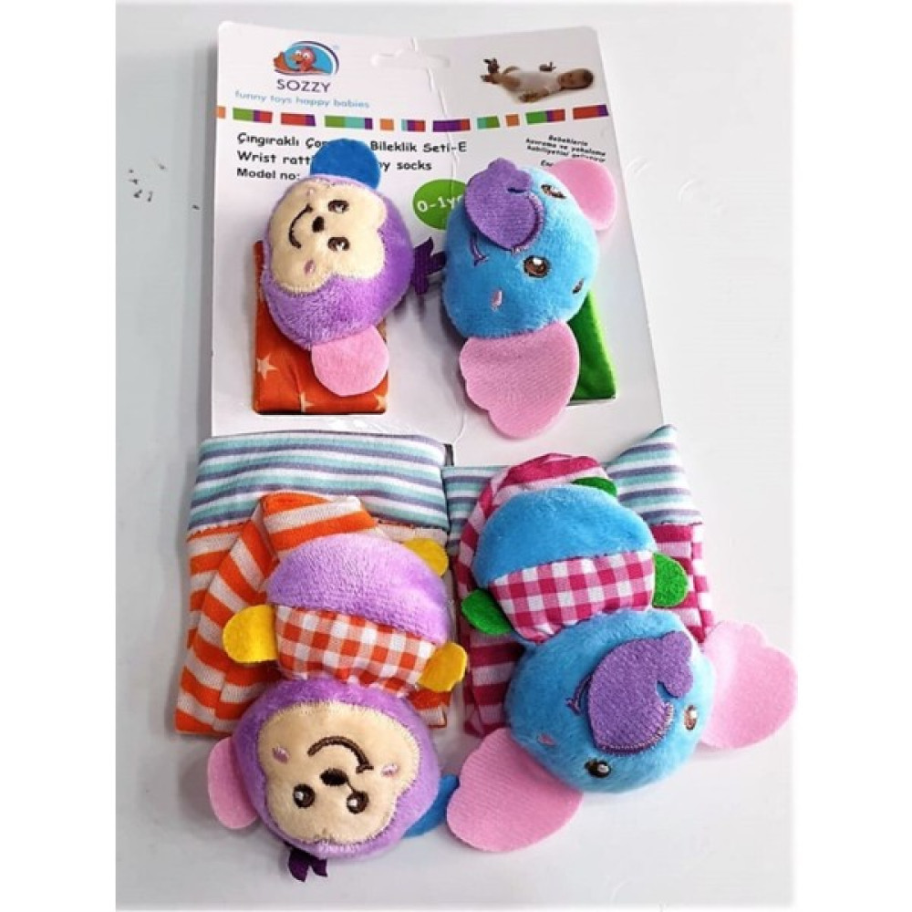 Sozzy Toys Sozzy Çıngıraklı Bileklik ve Çorap Pembe - Renkli Bebek Oyuncakları Fiyatı