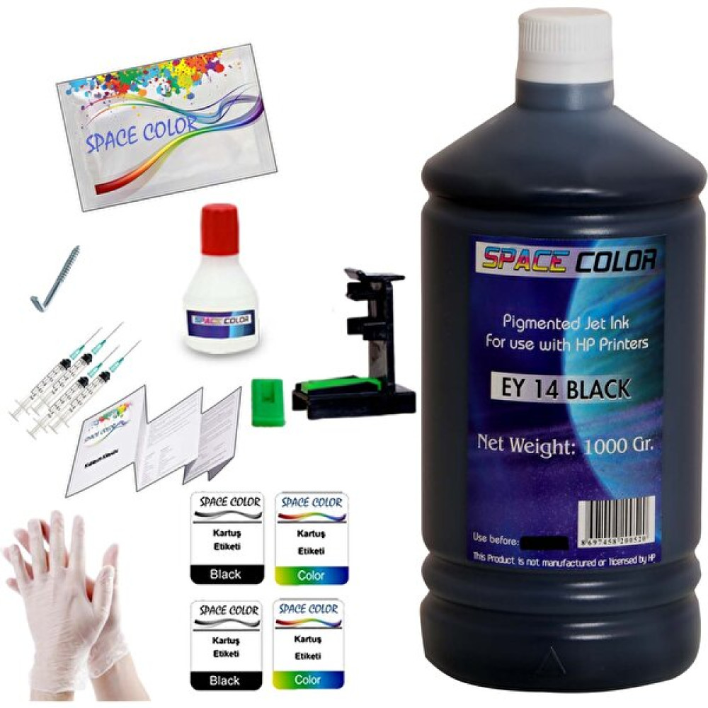 Space Color Canon Pixma E404/ E414/ E484 Uyumlu 1000 ml Siyah Kartuş Dolum Seti Kartuş Dolum Ürünleri Fiyatı