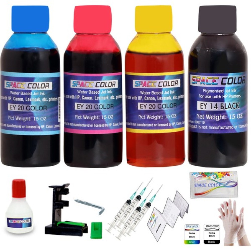Space Color Spacecolor Canon Pixma Pg- 46 CL-56-E414 Uyumlu 4X100 ml Renkli/siyah Kartuş Dolum Seti - Renkli Kartuş Dolum Ürünleri Fiyatı