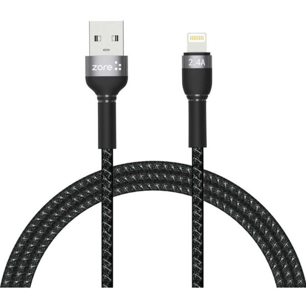 Space-M İOS USB Lightning Şarj Kablosu 2.4A Hasır Örgü İos Hızlı Şarj Kablosu - Siyah Cep Telefonu Kablosu Fiyatı