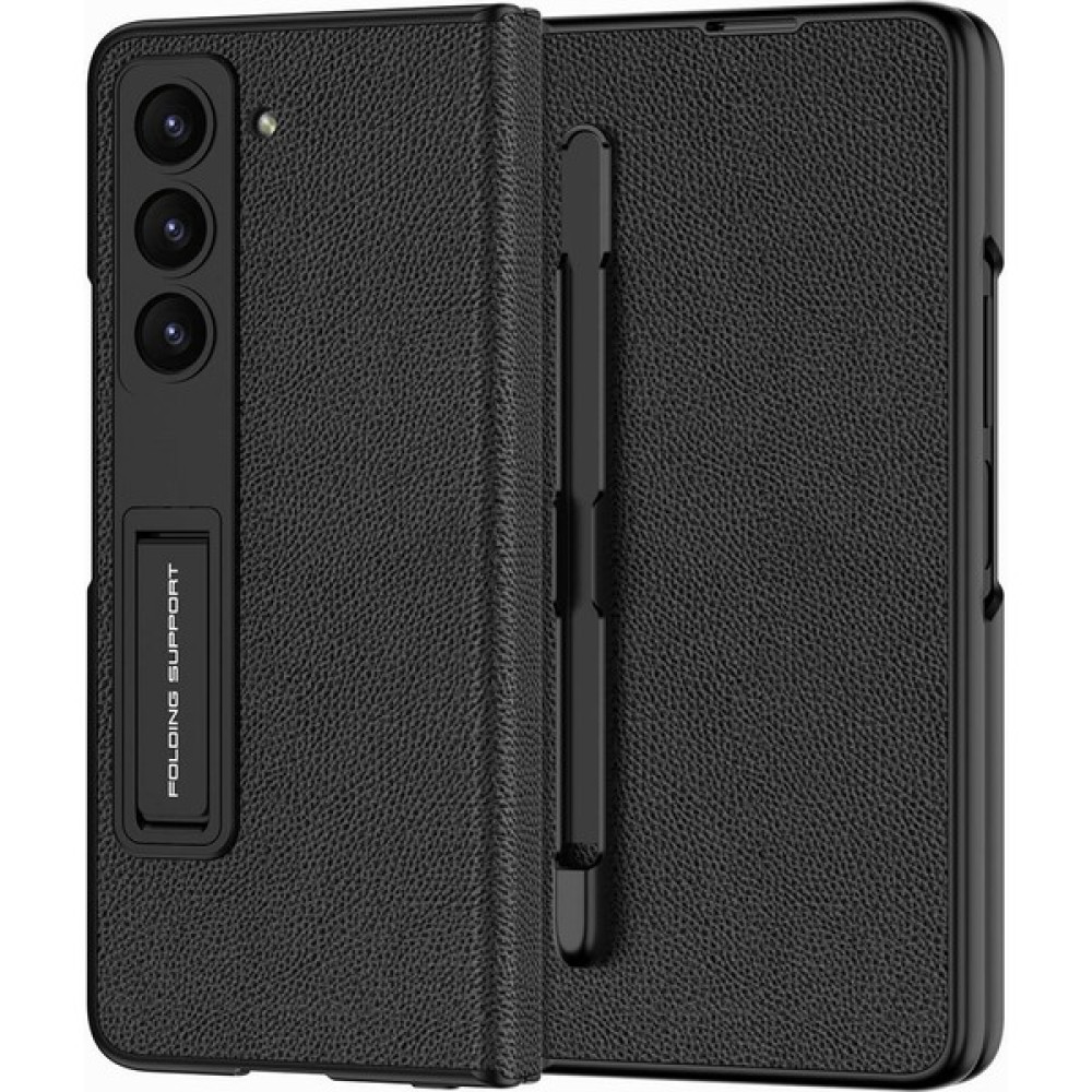Space-M Samsung Galaxy Z Fold 5 Kılıf Kalem Bölmeli Droga Kapak - Siyah Cep Telefonu Kılıfı Fiyatı