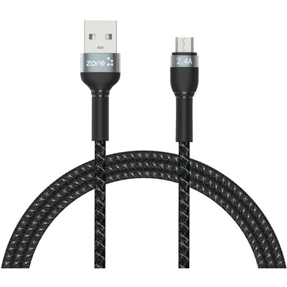 Space-M Samsung Şarj Kablosu 2.4 A Mikro USB Hızlı Şarj Kablosu 1 Metre Hasır Örgü Kablo - Siyah Cep Telefonu Kablosu Fiyatı
