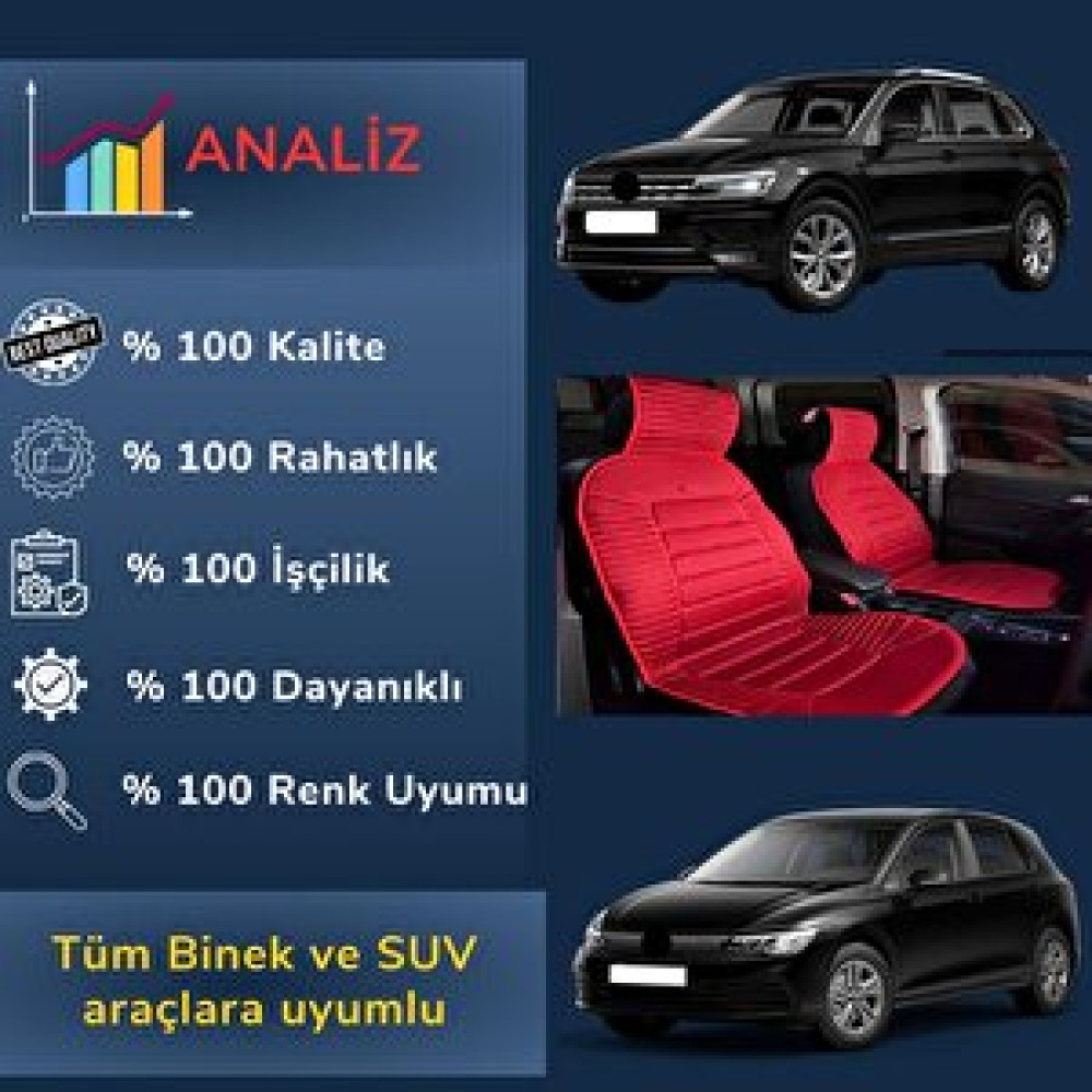 Space Oto Koltuk Minderi, Fi̇at Araçlarla Uyumlu 2'li Set Özel Tasarım Minder Premi̇um Kırmızı Oto Koltuk Kılıfı Fiyatı