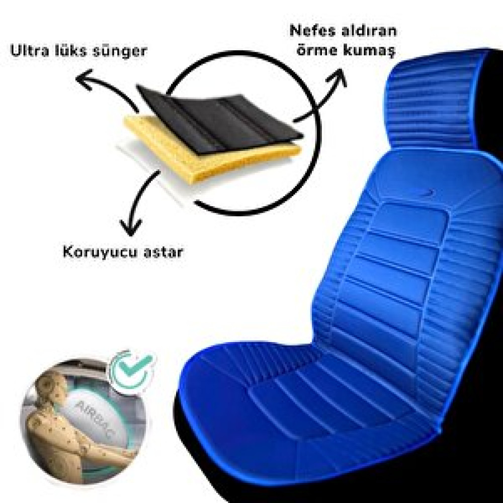Space Oto Koltuk Minderi, Fi̇at Araçlarla Uyumlu 2'li Set Özel Tasarım Minder Premi̇um Mavi Oto Koltuk Kılıfı Fiyatı