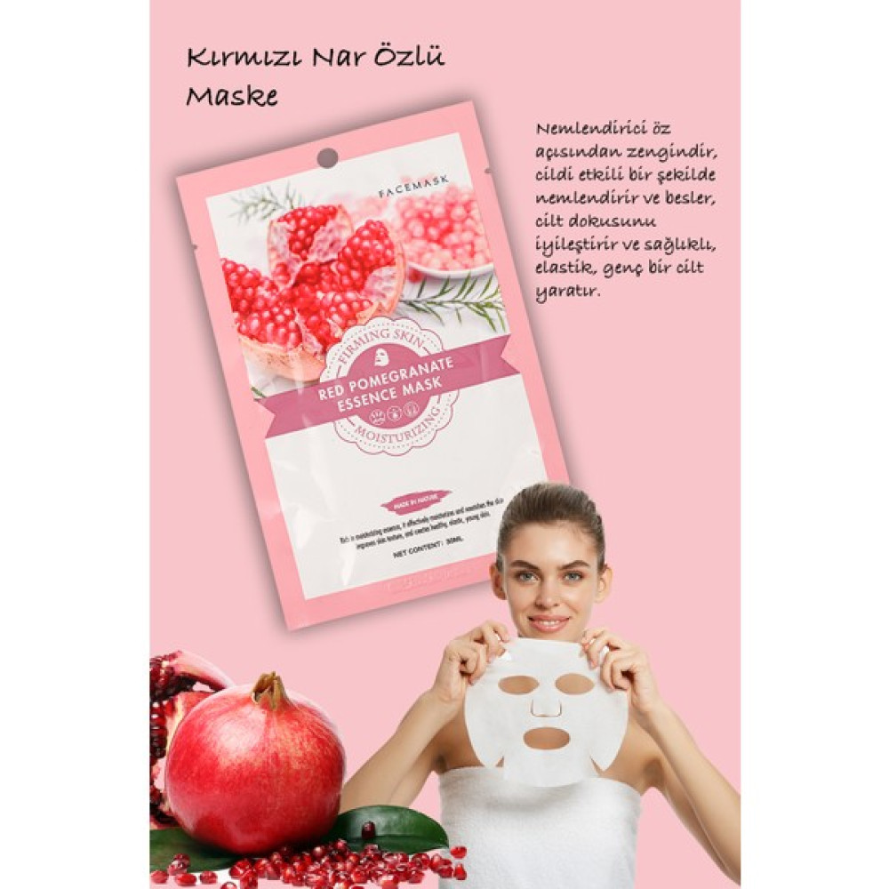 Space Shop Kırmızı Nar Yüz Bakım Maskesi Yüksek Nemli Kuru Ciltler Için XLM427 Maskeler Fiyatı