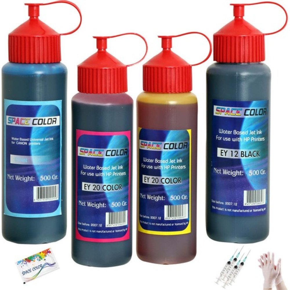 Spacecolor Hp Deskjet GT5820 Uyumlu 4X500 ml Mürekkep Seti Muadil - Renkli Kartuş Dolum Ürünleri Fiyatı