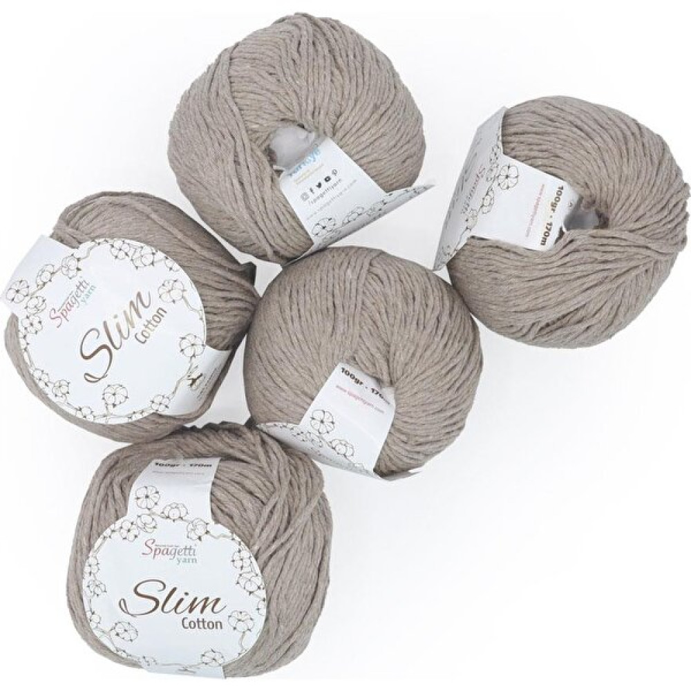 Spagettiyarn Koyu Bej Slim Cotton Ip - 5'li Set Oyun & Hobi Fiyatı