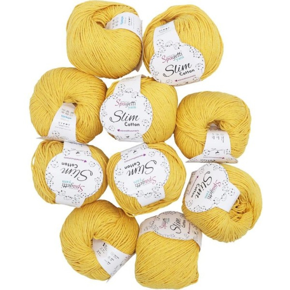Spagettiyarn Sarı Slim Cotton Ip - 10'lu Set Oyun & Hobi Fiyatı