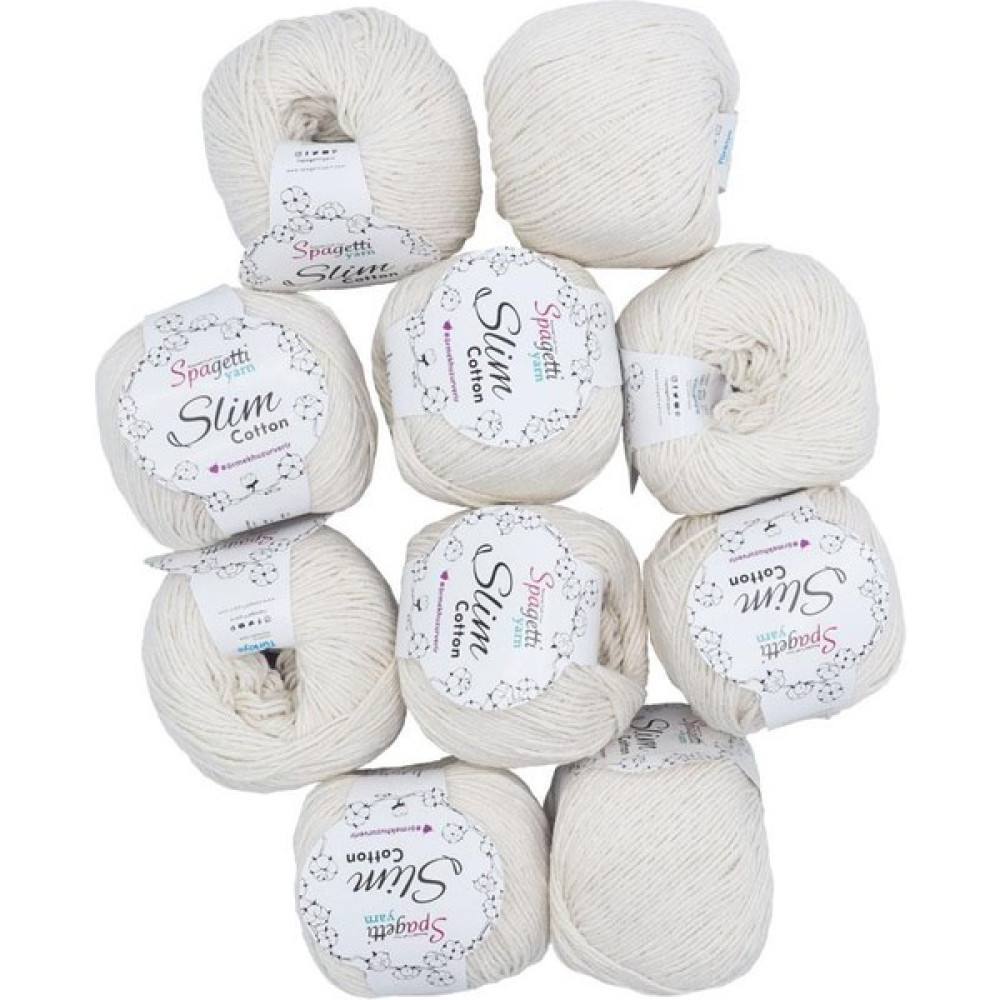 Spagettiyarn Şeker Beyaz Slim Cotton Ip - 10'lu Set Oyun & Hobi Fiyatı
