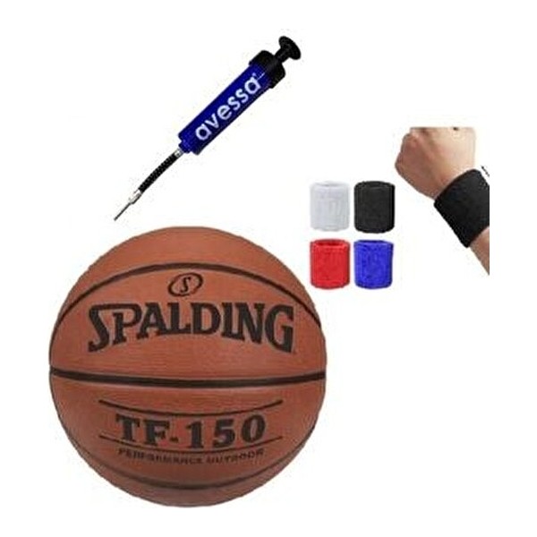 Spalding TF-150 Modeli Siyah Renk No: 6 Basketbol Topu + Pompa ve Havlu Bileklik El / Yüz Havlusu Fiyatı