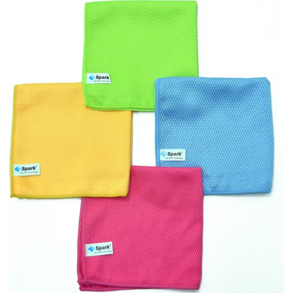 Spark 2309 (4 Adet) Mikrofiber Cam Temizlik Bezi 40X40 Cm. 4' Lü Temizlik Malzemeleri Fiyatı
