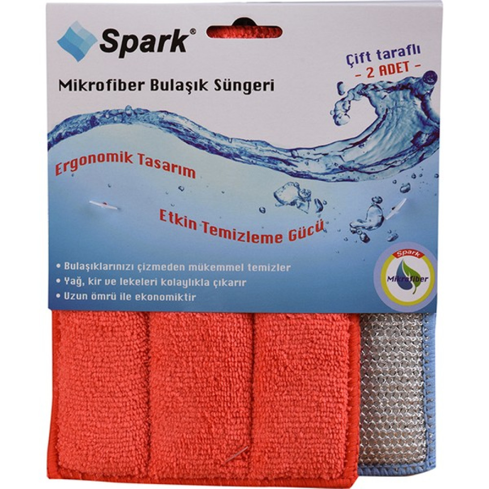 Spark Çift Taraflı Mikrofiber Bulaşık Süngeri Bulaşık Yıkama Fiyatı