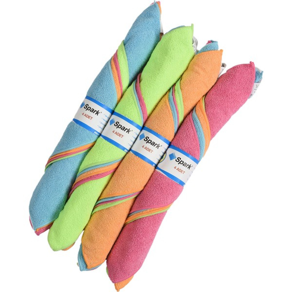 Spark Mikrofiber 4'Lü Temizlik Bezi Seti Temizlik Malzemeleri Fiyatı