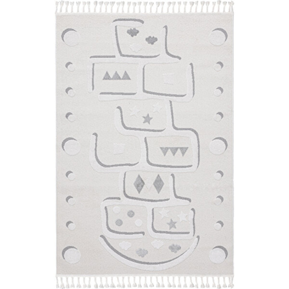 Sparkle Krem Gri Seksekli Çocuk Odası Halısı 133x190 33451B - Renkli - 133 x 190 cm Salon Halısı Fiyatı