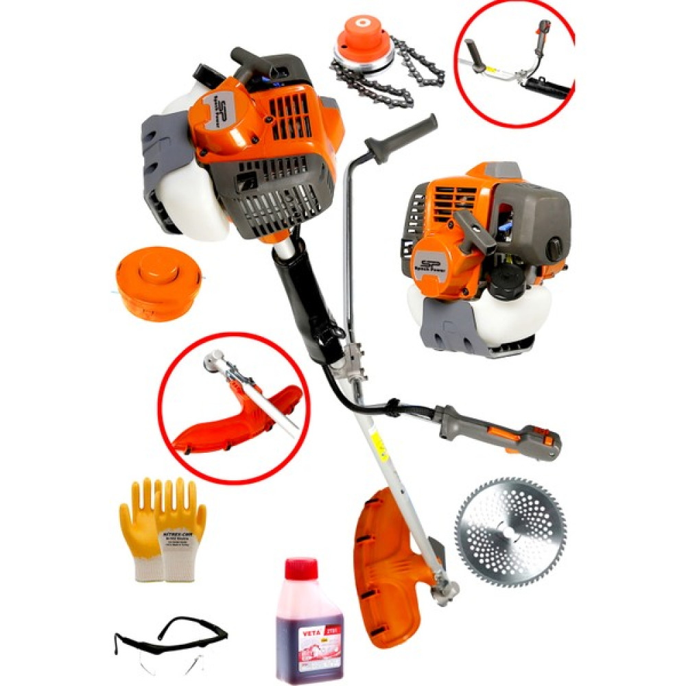 Spech Power Amerikan GTC60 Magnezyum Karter 7.9 Hp Yan Tipi Ot Çalı Tırpanı Benzinli Çim Biçme Makinesi Bahçe Makinesi Fiyatı