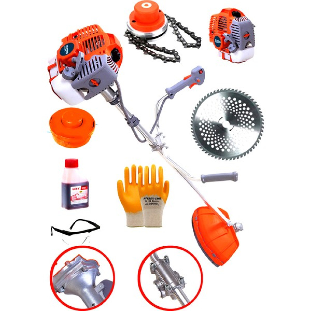 Spech Power Amerikan GTM58 Magnezyum Karter 7.9 Hp Yan Tipi Ot Çalı Tırpanı Benzinli Çim Biçme Makinesi Bahçe Makinesi Fiyatı