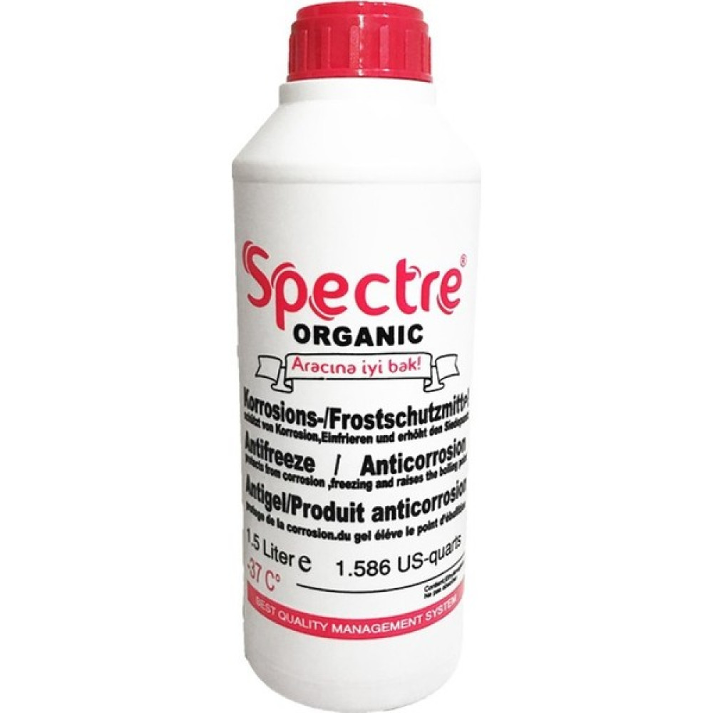 Spectre G12 Organik Kırmızı Antifiriz 1.5LT (-40 derece) Antifiriz Fiyatı