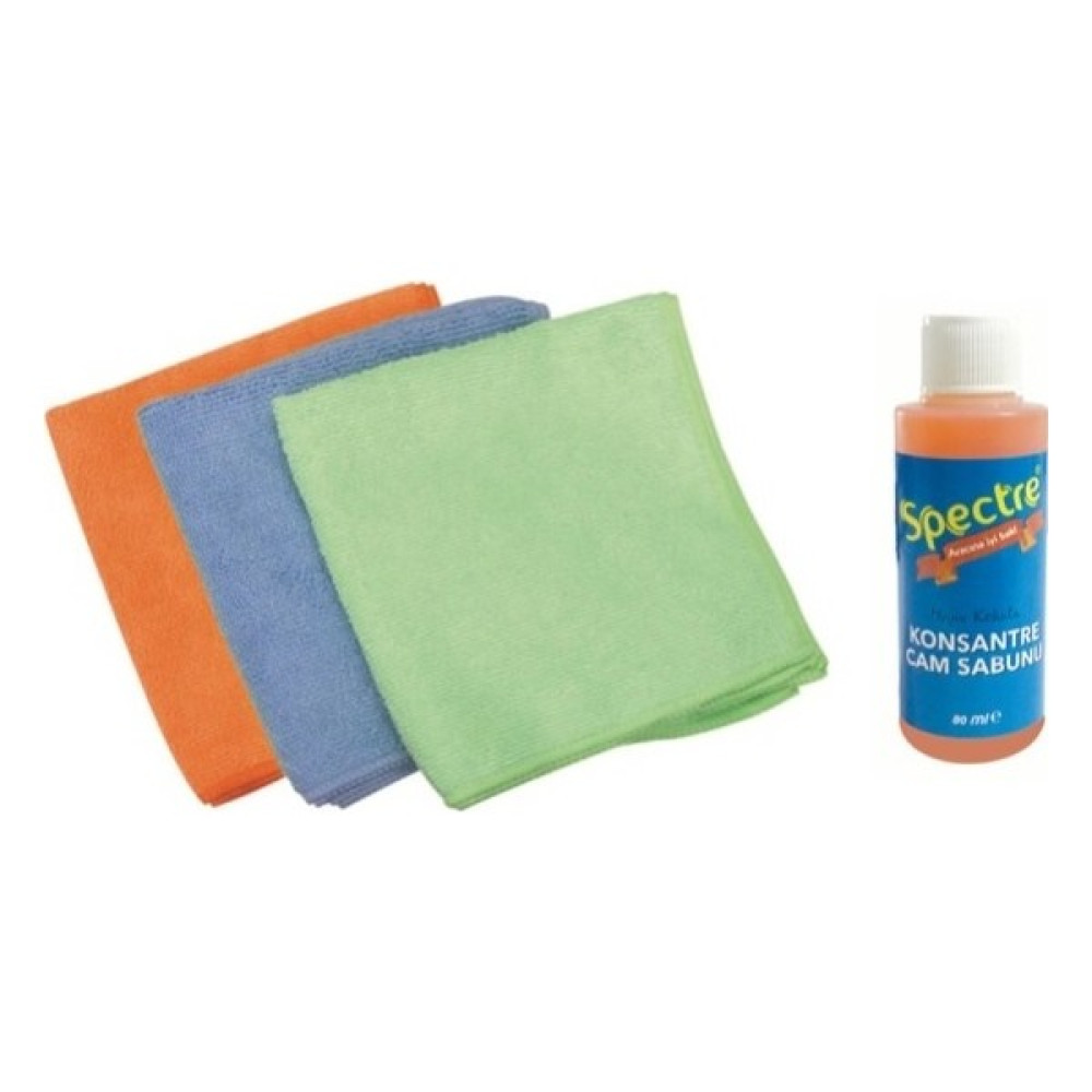 Spectre Mikrofiber Temizlik ve Cila Bezi 3'lü Paket + Cam Temizleme Sıvısı Temizlik Malzemeleri Fiyatı