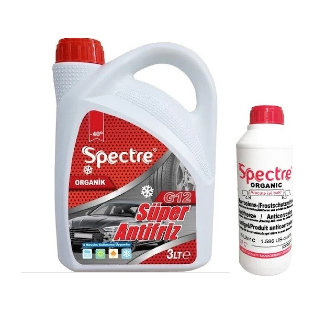 Spectre Organik Kırmızı Antifriz 3 Lt + 1,5 Lt = 4,5 Lt Antifriz Antifiriz Fiyatı