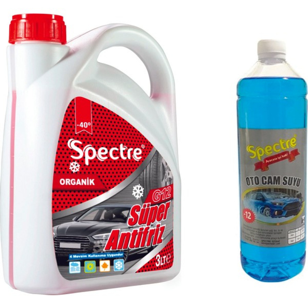 Spectre Organik Süper -40 Kırmızı Antifriz 3 lt + Cam Suyu 1lt Antifiriz Fiyatı