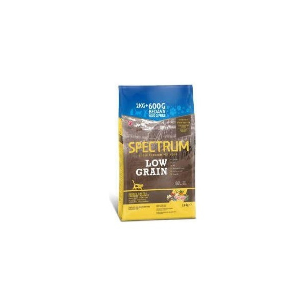 Spectrum Low Grain Tavuklu Hindili Kızılcıklı Yetişkin Kedi Maması 2,6 kg Evcil Hayvan Ürünleri Fiyatı