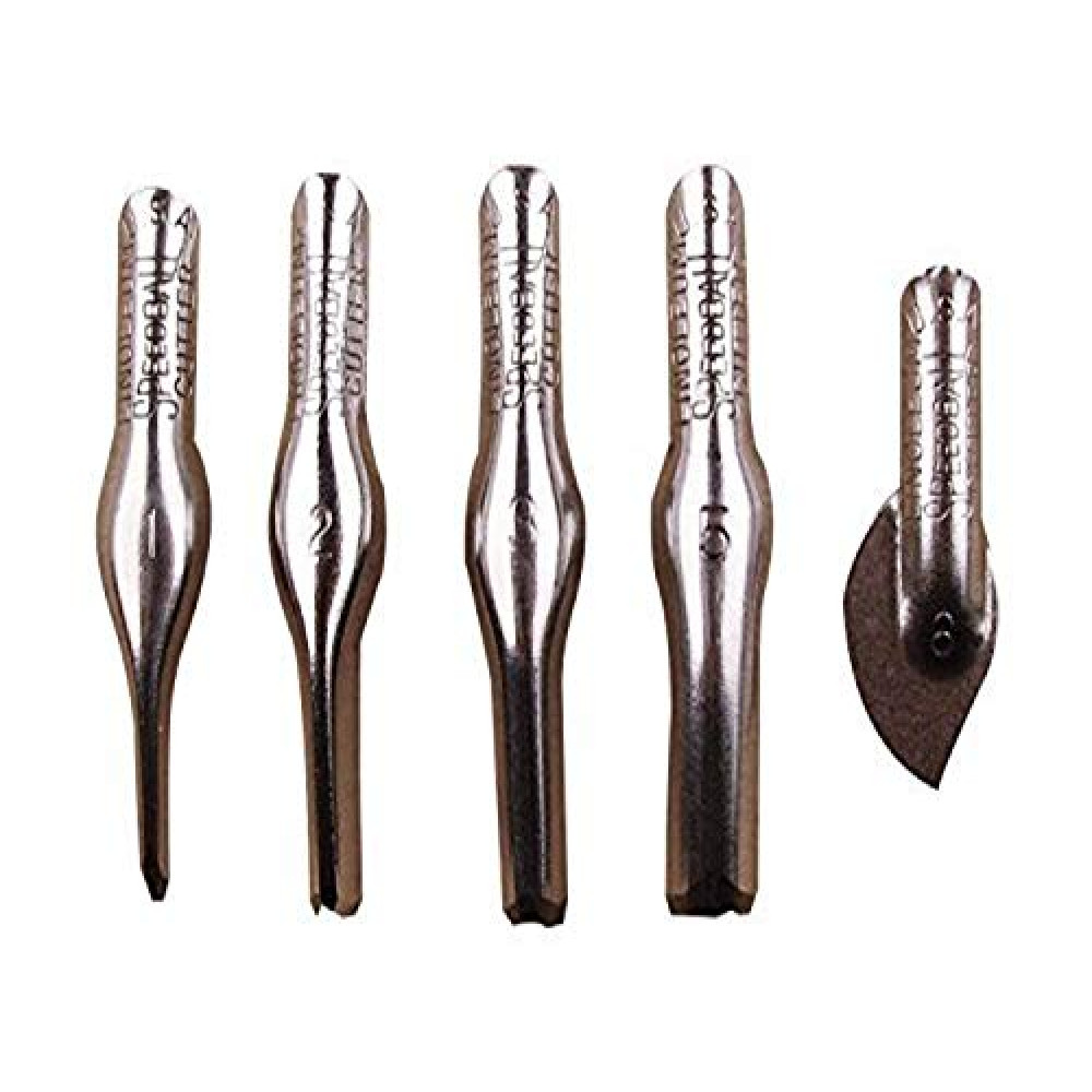 Speedball Linoleum Cutters - 5 Assorted Carving Printmaking Cutter Types, Made in the USA