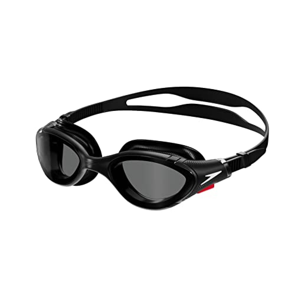 Speedo Unisex Biofuse 2.0 Swimming Goggles, Patented Easy Adjustment, Anti-Fog, Anti-Leak, Enhanced Fit, Improved Comfort, Black/White/Smoke, One Size