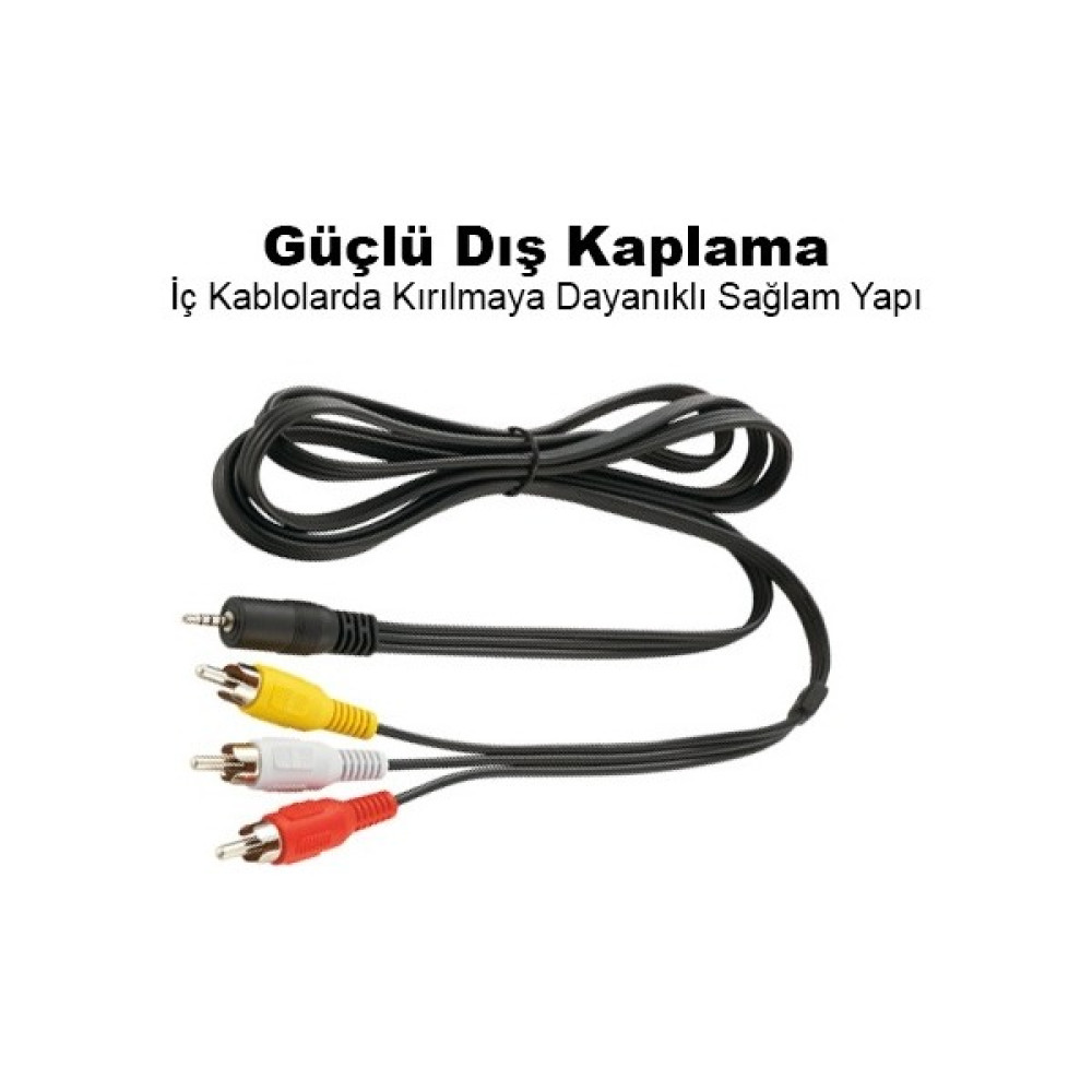SpeedUF 1 Metre Av Kablo 3.5 mm - Kompozit Rca Video ve Ses Kablosu - 1 m Görüntü Kablosu Fiyatı