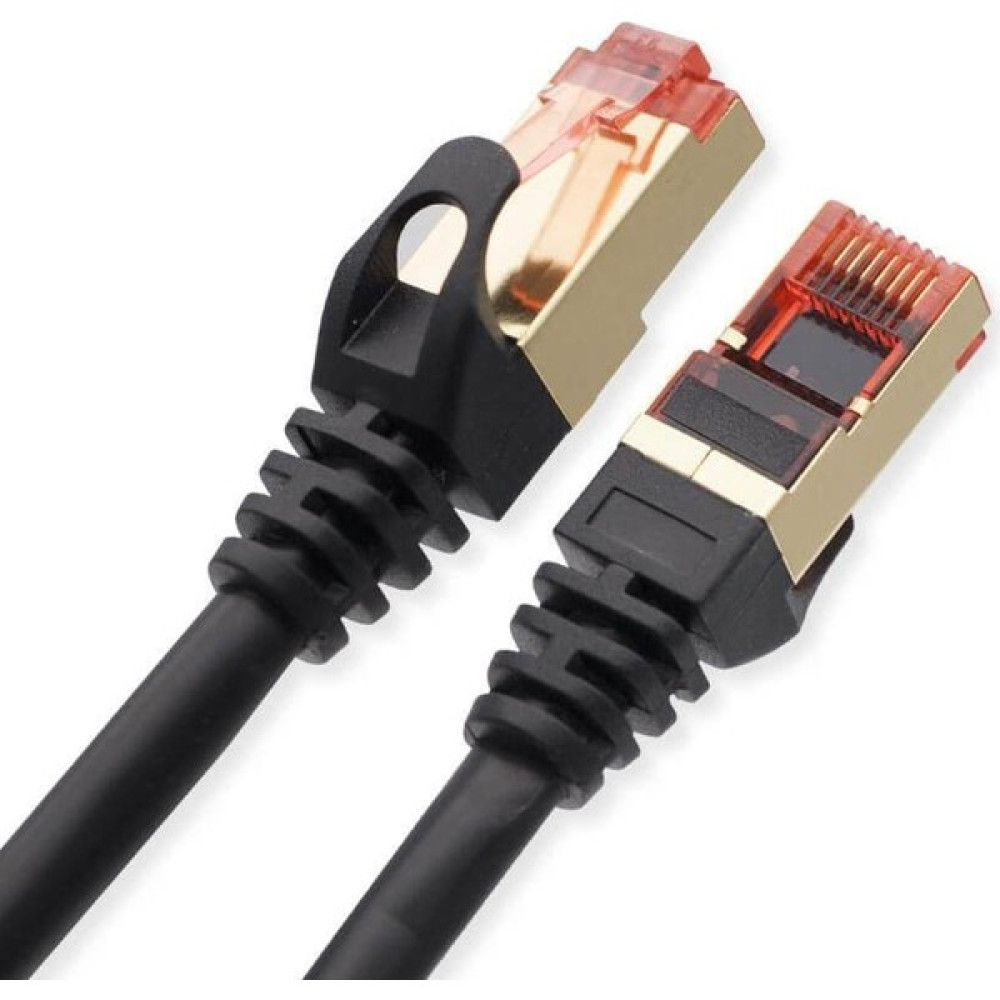 SpeedUF 1 Metre Cat7 Patch Kablo Cat 7 Stp Ethernet Kablosu 10GBPS Internet 600 Mhz Band Genişliği - Siyah - 1 m Ağ / Network Kablosu Fiyatı