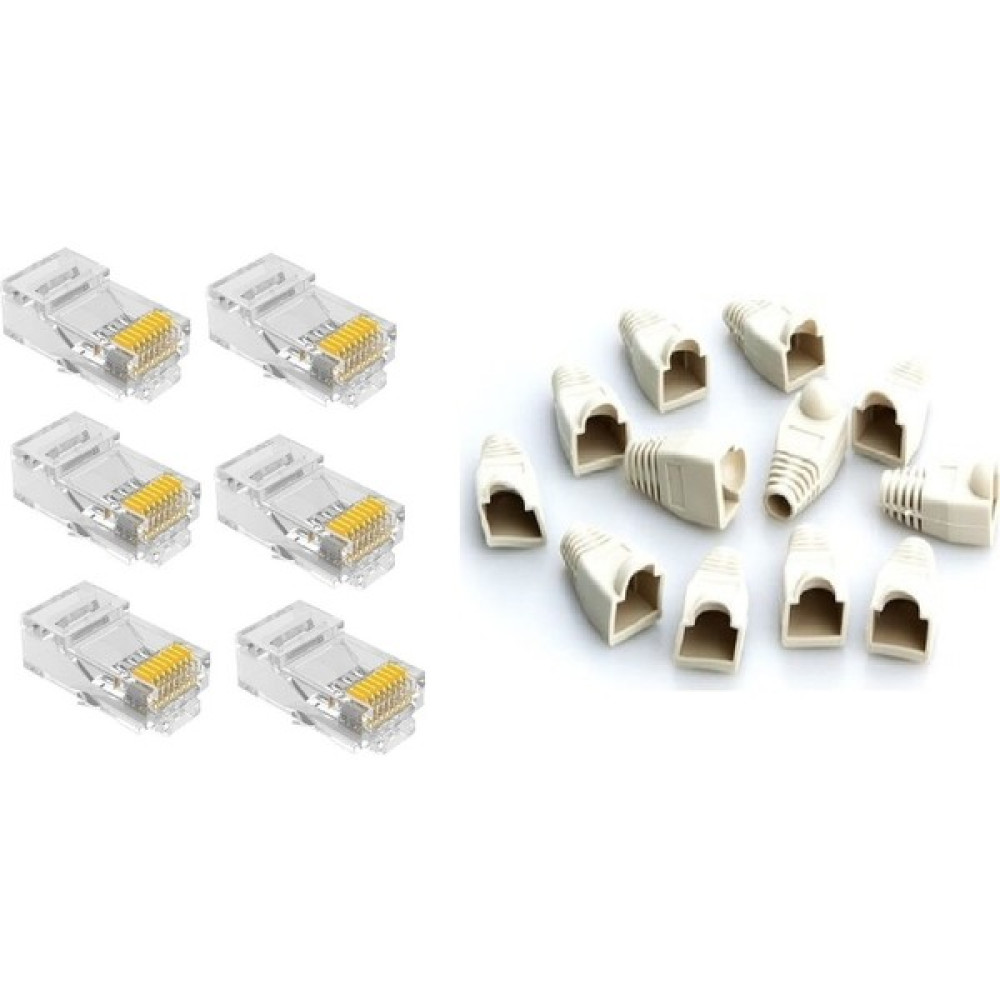 SpeedUF 100 Adet Yeni Nesil Delikli RJ45 Cat5 Cat6 Jak + 100 Adet Cover Kılıf Network Aksesuarları Fiyatı